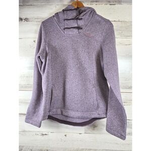The North Face Hoodie Womens S/P Purple‎ Crescent Sunset Pullover Sweater Fleece